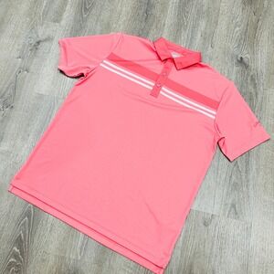 Callaway Polo Mens Large Opti-Dri Pink Striped Performance Golf Polo Shirt‎